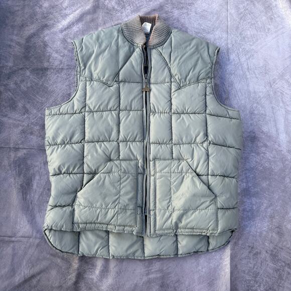 Men's Vintage 80's Walls Blizzard-Pruf Silver Gray Puffer Vest Jacket Sz Large - Picture 1 of 4
